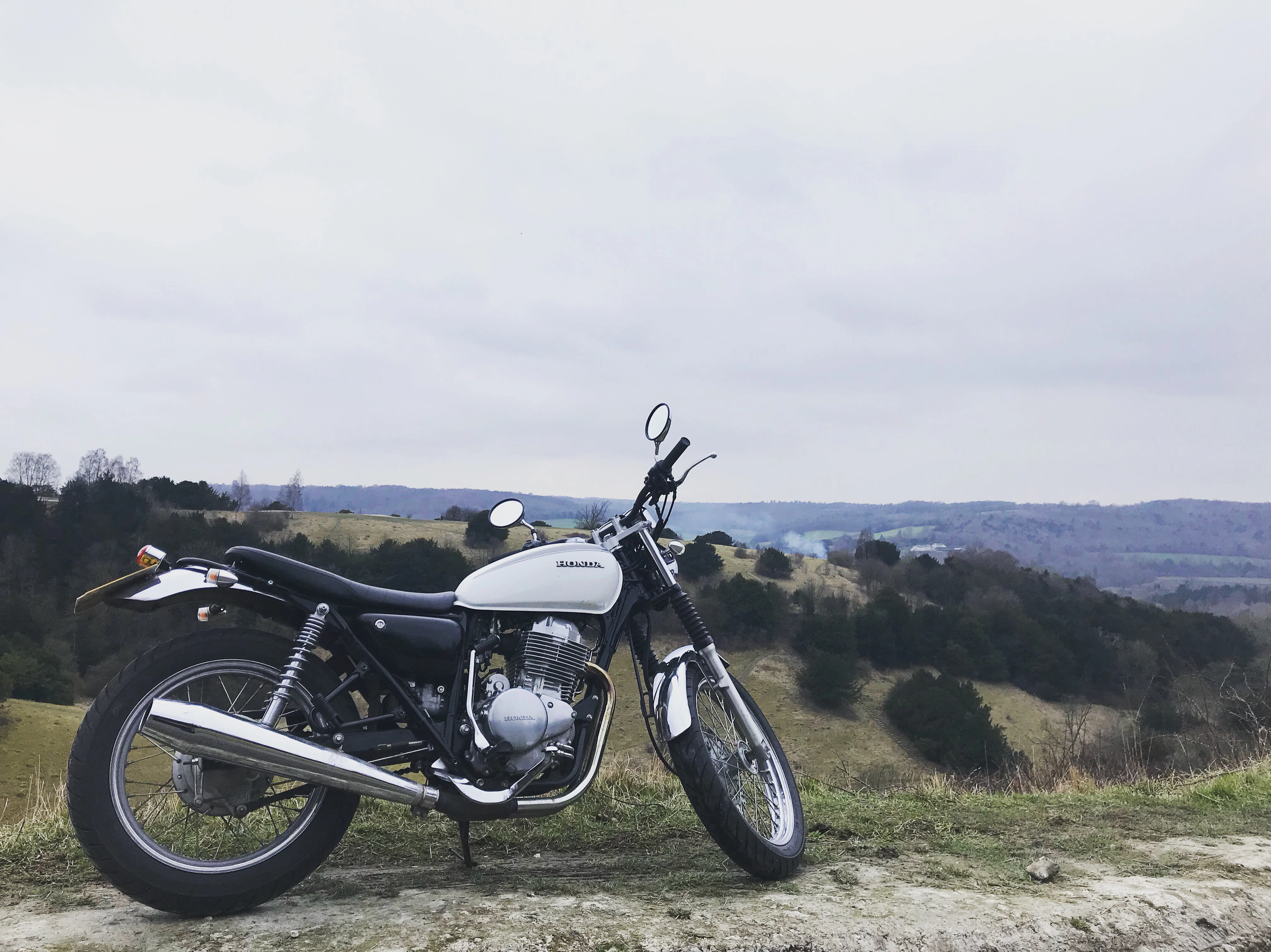 Bike looking out over countryside