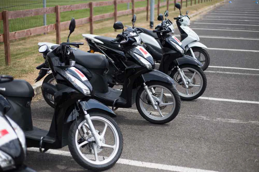 Four scooters ready to train
