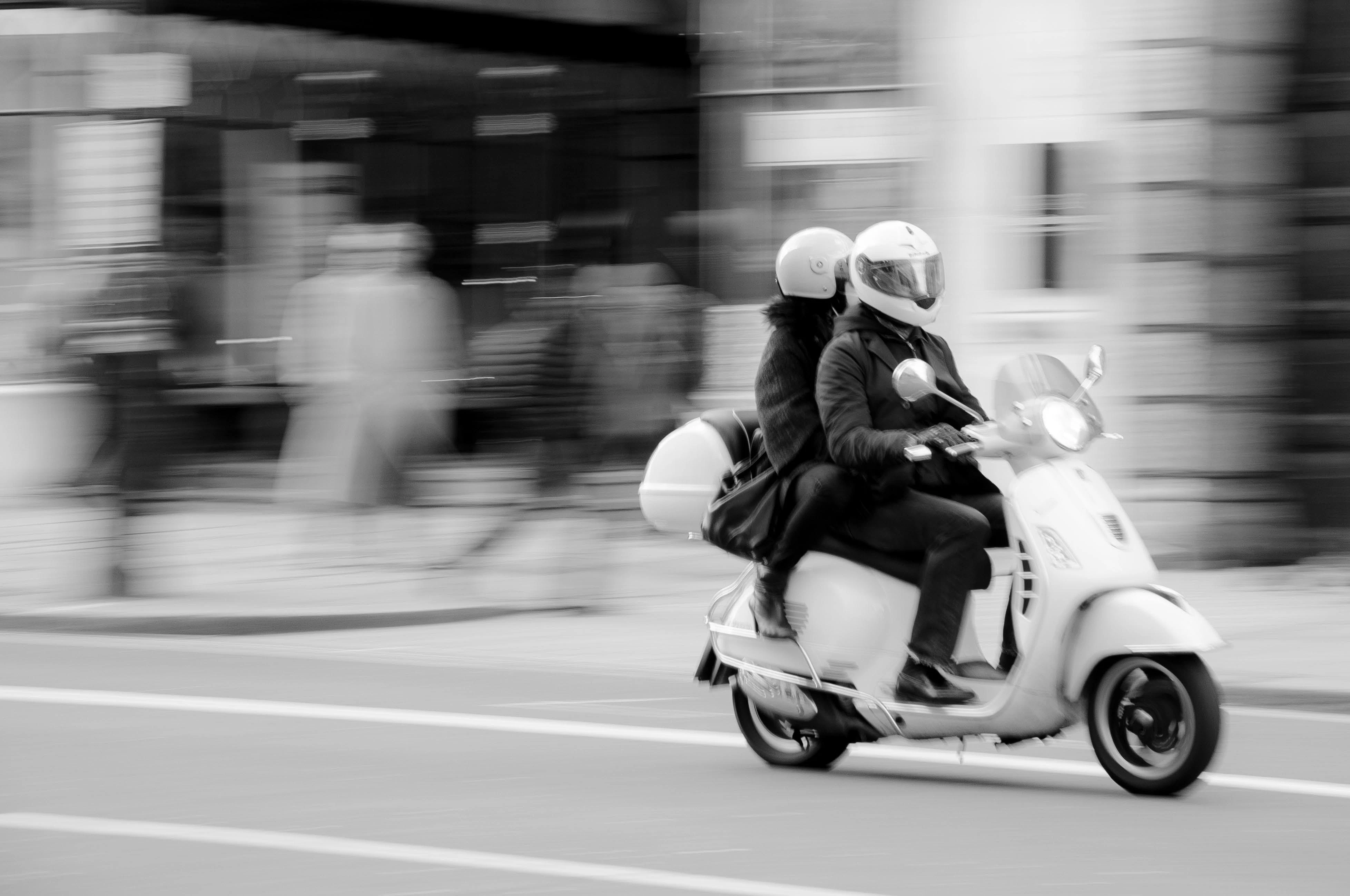 couple riding in the city