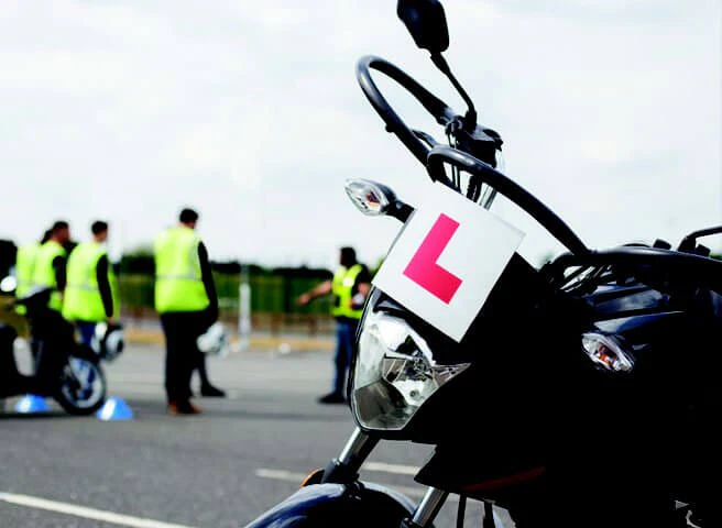 motorcycle with L plate